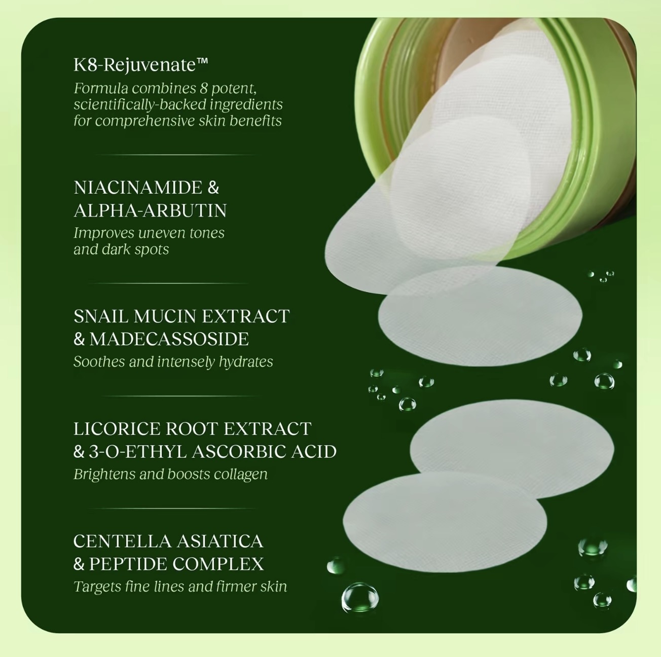 K8-Rejuvenate formula with niacinamide, snail mucin and more